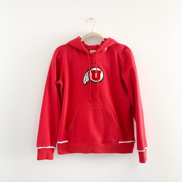 Nike Tops - Nike Utah Utes Red Pullover Hoodie Sweatshirt